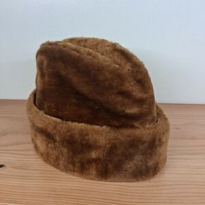 North King JJ Seifter & Sons Brown Fur Crossack Hat Sz Small Union‎ Made